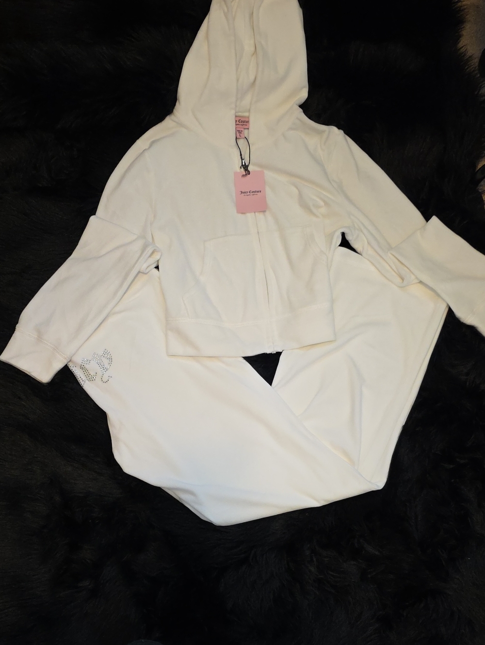 Juicy Couture Cream Soda Zip Hoodie and Sweatpants Set